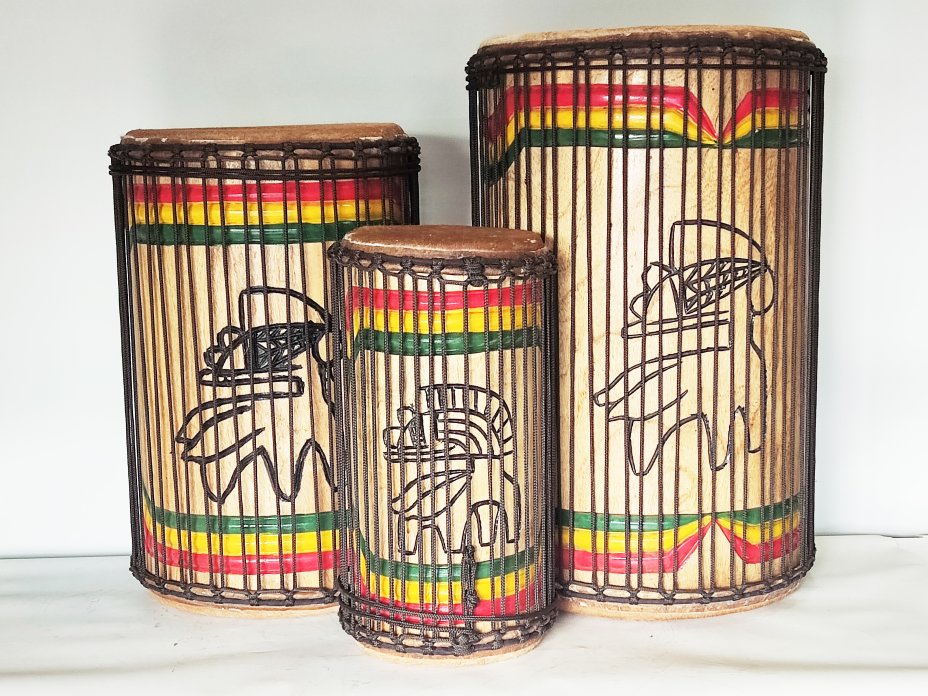 Ensemble de tambours basses dunun - Set de doundouns de Guinée 6659
