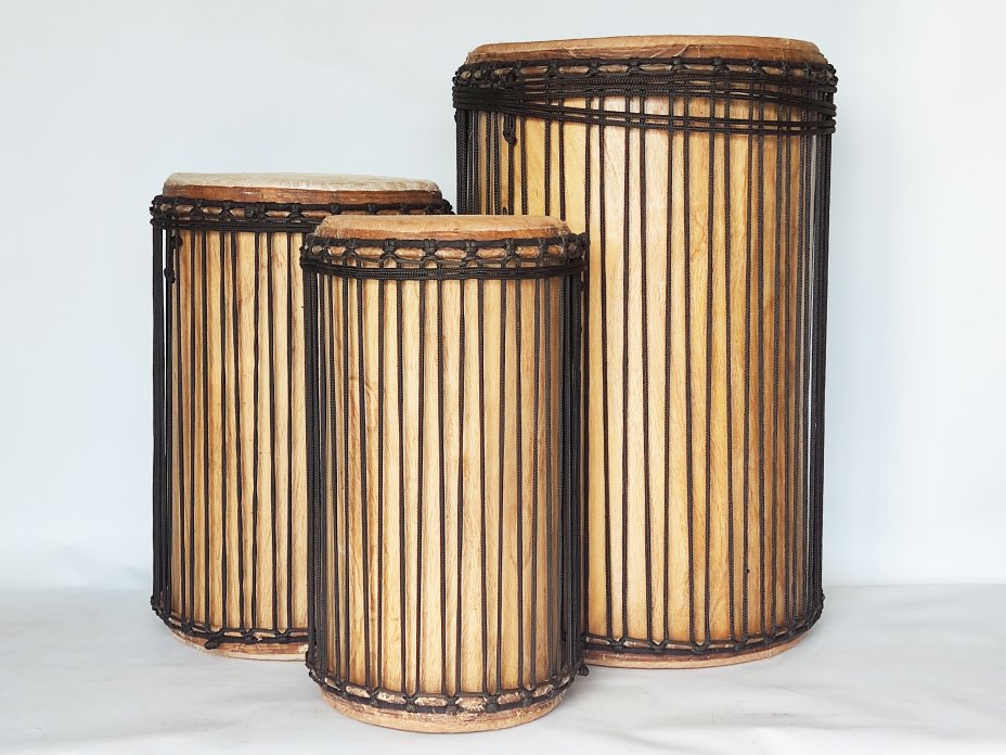 Ensemble de tambours basses dunun - Set de doundouns de Guinée 6616
