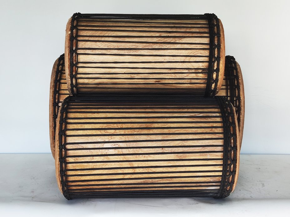 Ensemble de tambours basses dunun - Set de doundouns de Guinée