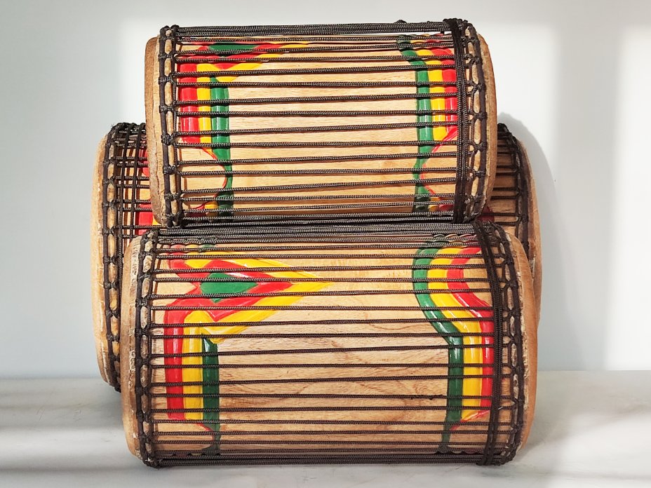 Ensemble de tambours basses dunun - Set de doundouns de Guinée 6658