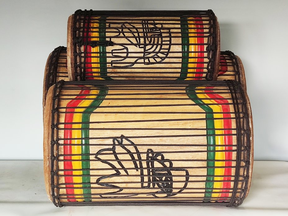 Ensemble de tambours basses dunun - Set de doundouns de Guinée 6659