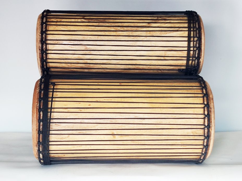 Ensemble de tambours basses dunun - Set de doundouns de Guinée