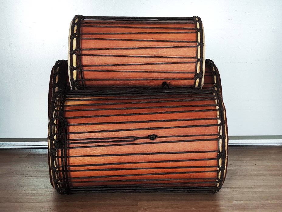 Ensemble de tambours basses dunun - Set de doundouns du Mali