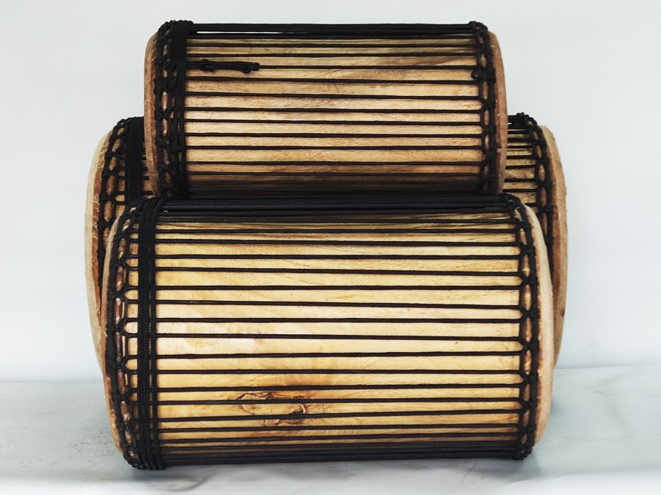 Ensemble de tambours basses dunun - Set de doundouns de Guinée