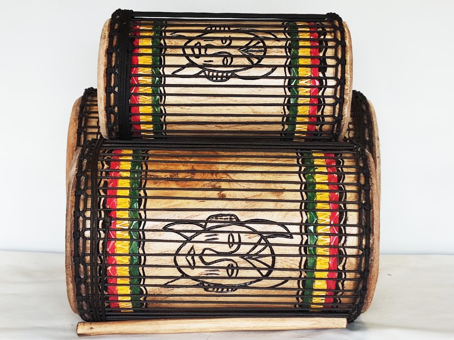 Ensemble de tambours basses dunun - Set de doundouns de Guinée