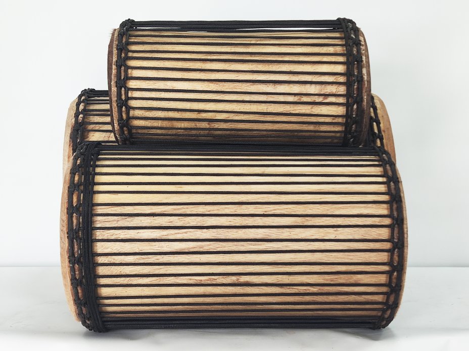 Ensemble de tambours basses dunun - Set de doundouns de Guinée