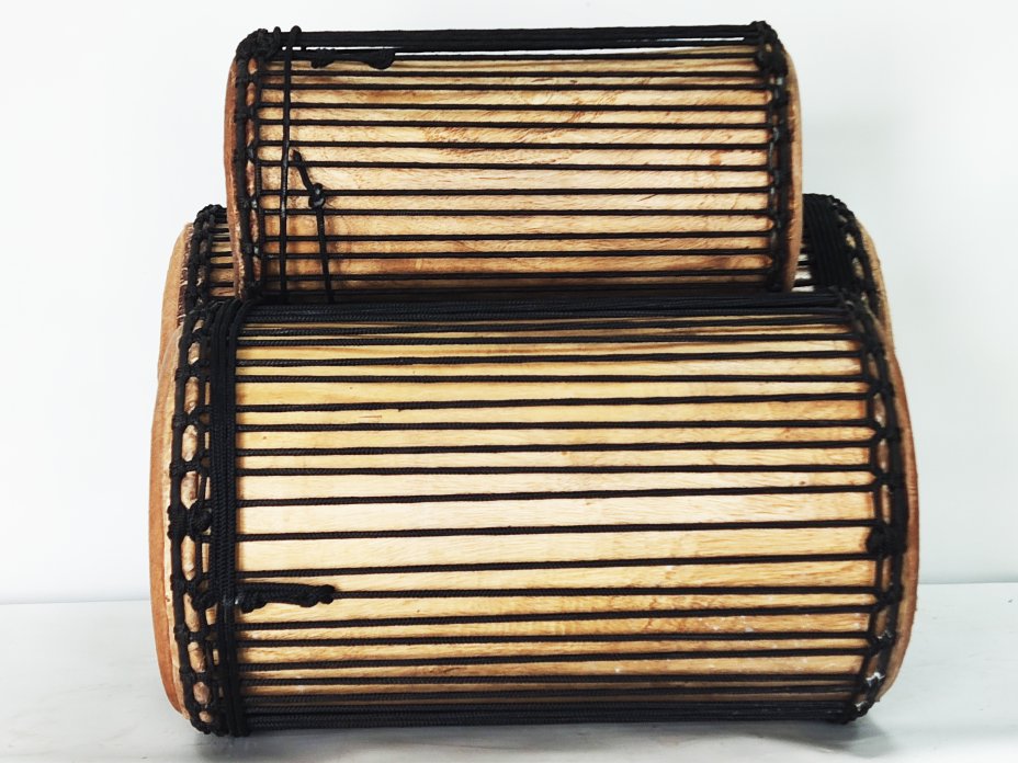 Ensemble de tambours basses dunun - Set de doundouns de Guinée