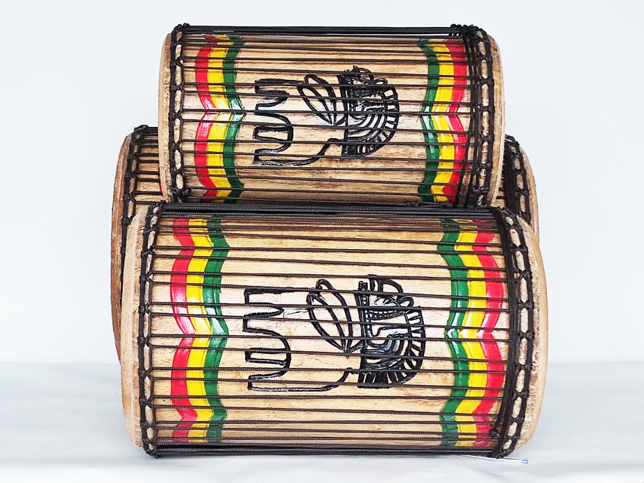 Ensemble de tambours basses dunun - Set de doundouns de Guinée