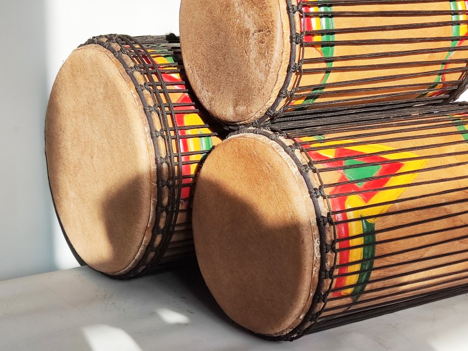 Ensemble de tambours basses dunun - Set de doundouns de Guinée 6658