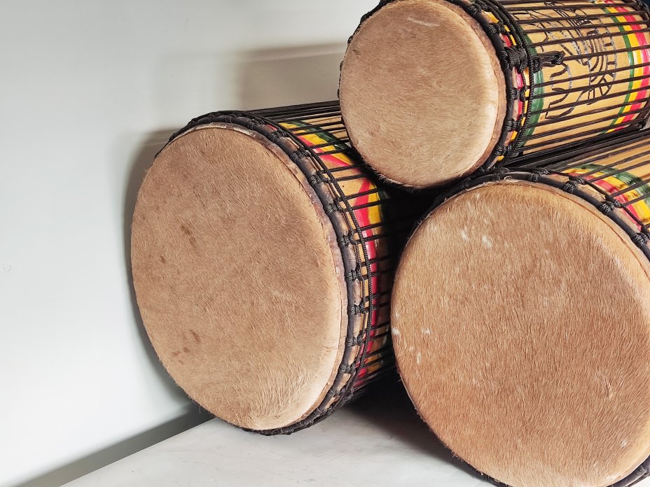 Ensemble de tambours basses dunun - Set de doundouns de Guinée 6659