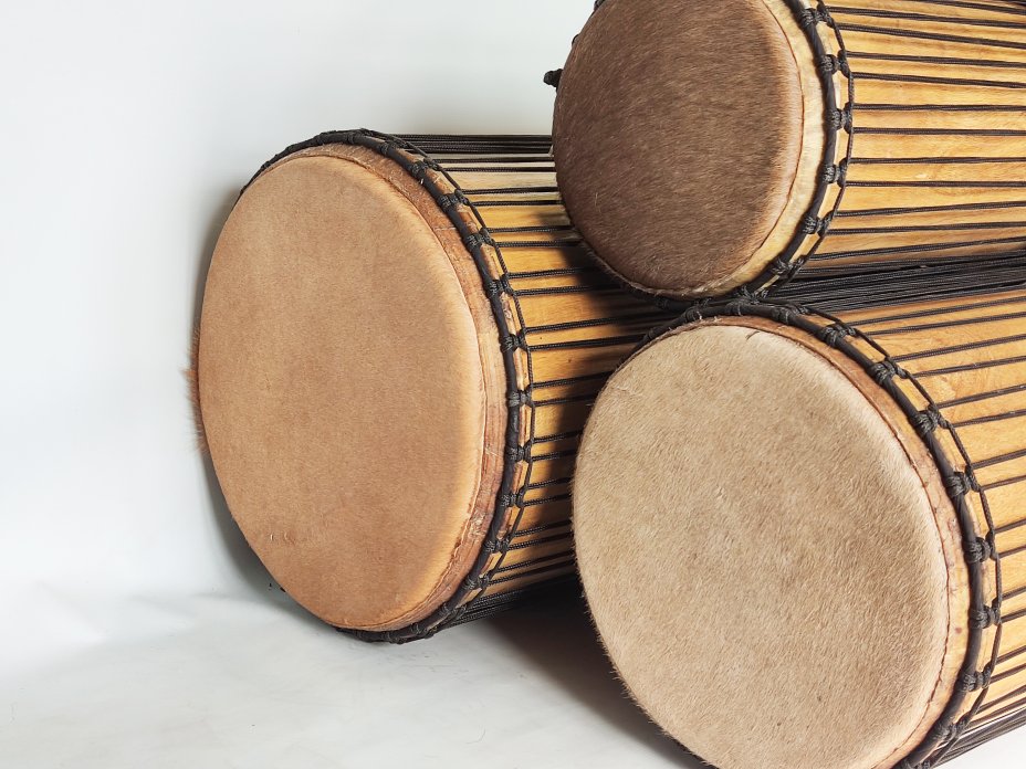 Ensemble de tambours basses dunun - Set de doundouns de Guinée 6615