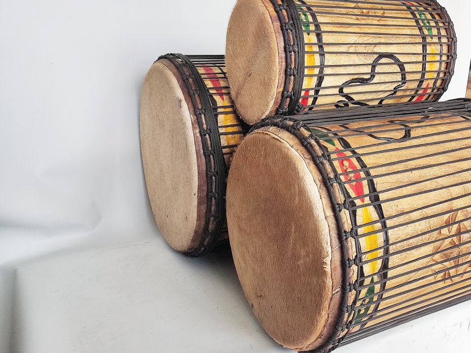 Ensemble de tambours basses dunun - Set doundouns Guinée 6519