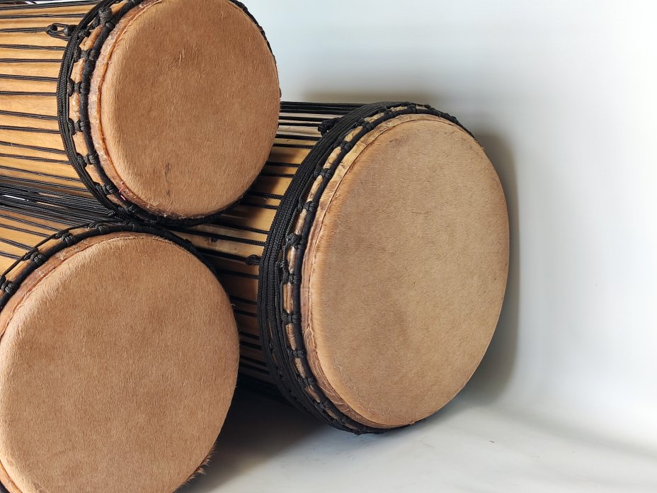 Ensemble de tambours basses dunun - Set de doundouns de Guinée 6616