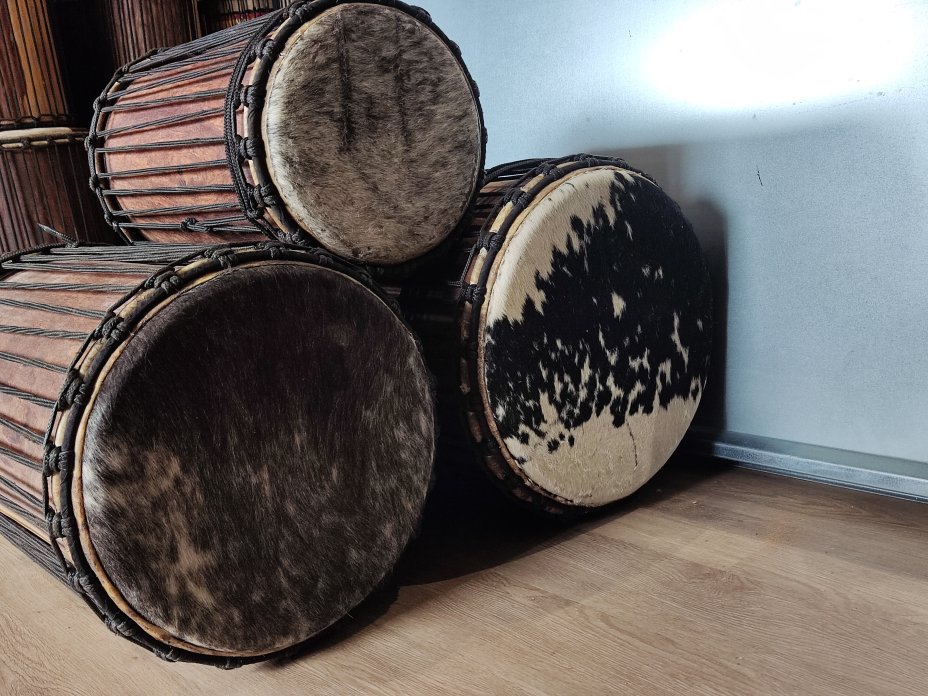 Ensemble de tambours basses dunun - Set de doundouns du Mali