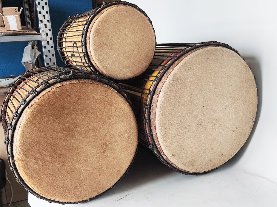 Ensemble de tambours basses dunun - Set doundouns Guinée 6519