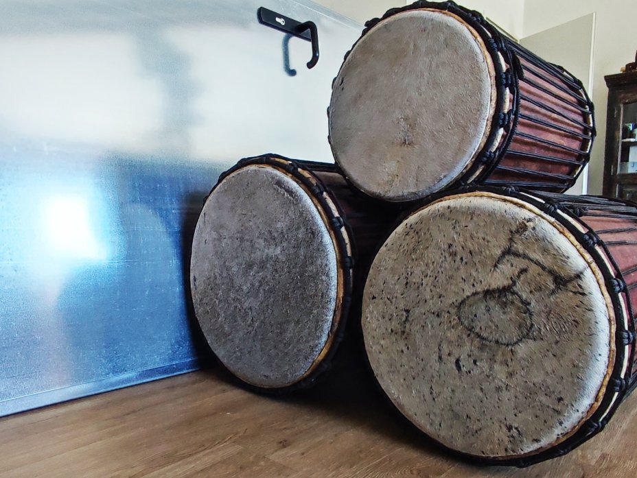 Ensemble de tambours basses dunun - Set de doundouns du Mali
