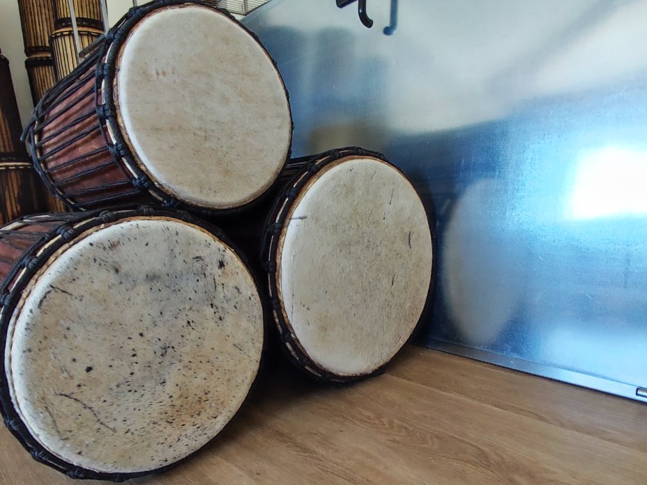 Ensemble de tambours basses dunun - Set de doundouns du Mali